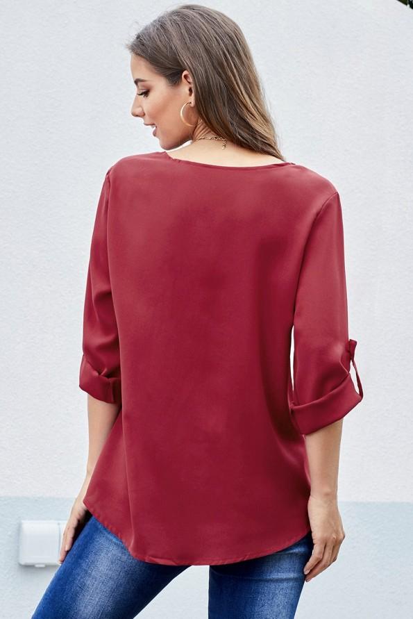 Rdeča bluza Azalea z zadrgo