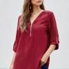 Rdeča bluza Azalea z zadrgo