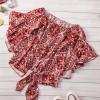 Rdeča bluza Kyra z odprtimi rameni in vozlom