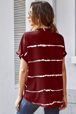 Rdeča črtasta bluza Fiona
