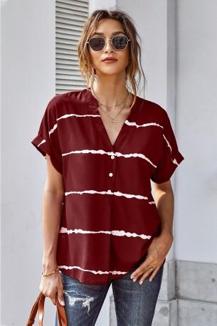 Rdeča črtasta bluza Fiona