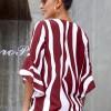 Rdeča črtasta bluza Mariam z ¾ rokavom