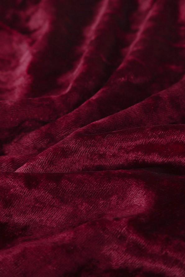 Rdeča žametna obleka Bailee z golimi rameni