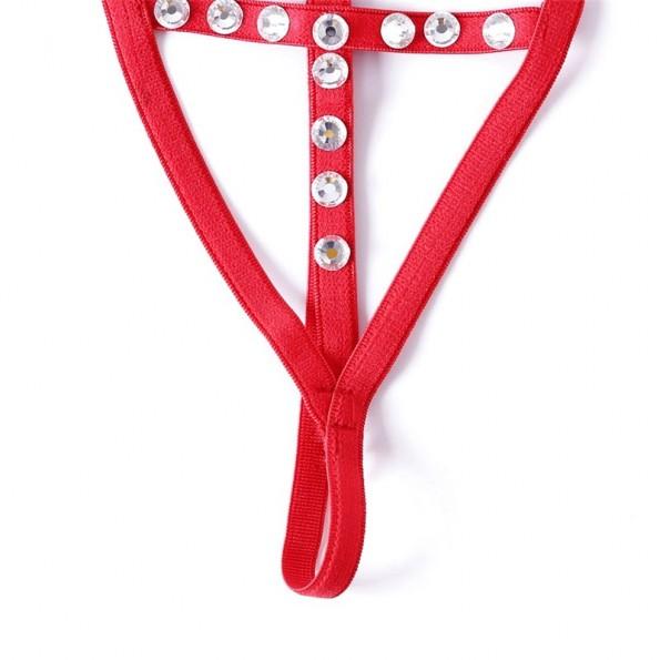 Rdeče elegantne hlačke Lilly z vrvicami