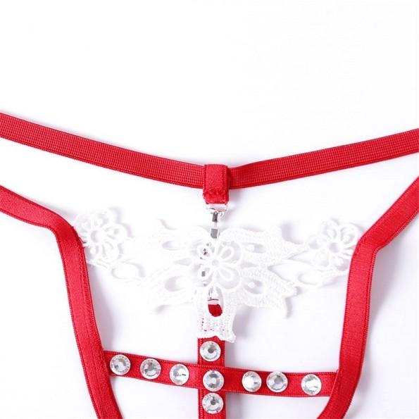Rdeče elegantne hlačke Lilly z vrvicami
