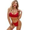 Rdeče spodnje perilo Stevie z oprijetim dekoltejem in tangicami
