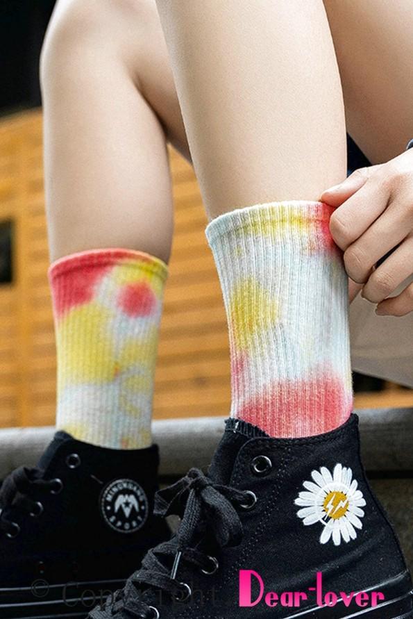 Rdeče tie dye nogavice Diana