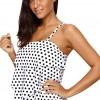 Retro pikčast tankini top Marlee