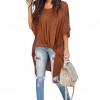 Rjav nabran top Poppy