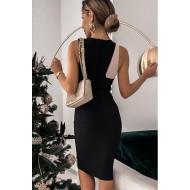 Črna obleka brez rokavov z mrežastimi šivi Origin