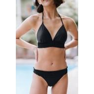 Črne bikini kopalke z elastičnim trakom push up Fiana