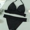 Črne bikini kopalke z elastičnim trakom push up Fiana