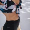 Črne bikini kopalke z naborki in z visokim pasom Viola