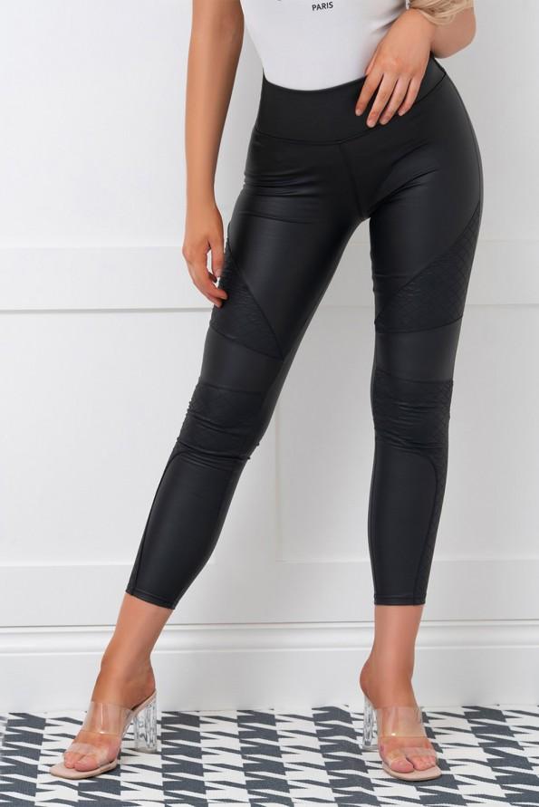 Črne kolesarske pajkice iz usnja Sya