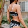 Črni dvodelni bikini s tiskanimi bloki Spacy