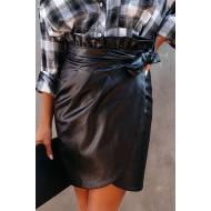 Črno krilo iz umetnega usnja Holly