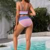 Roza bikini z visokim pasom Jeanne