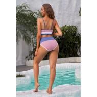 Roza bikini z visokim pasom Jeanne