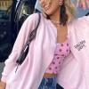 Roza crop top Maggie z jagodami