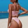 Roza dvodelen bikini komplet Paula