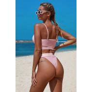 Roza dvodelen bikini komplet Paula