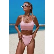 Roza dvodelen bikini komplet Paula