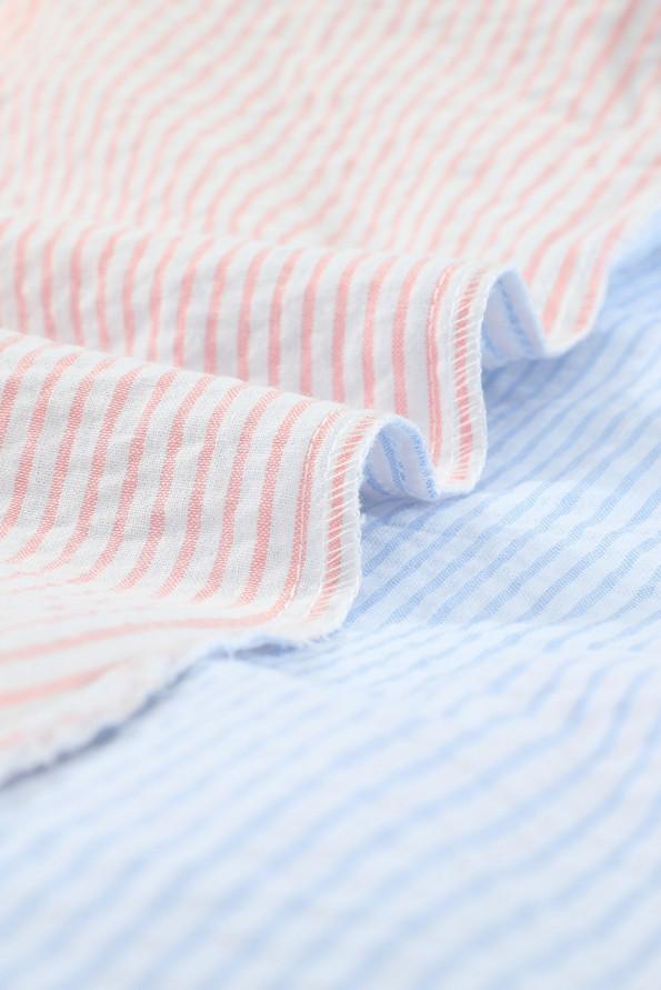 Roza in plava bombažna majica z dolgimi rokavi Fiesca