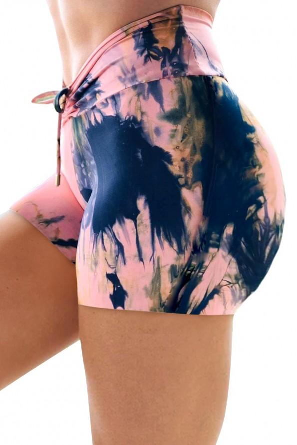 Roza joga hlače Beatrice z visokim pasom