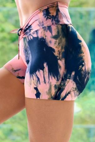 Roza joga hlače Beatrice z visokim pasom