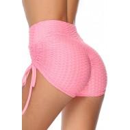 Roza kratke hlače za kopanje z visokim pasom Orhidea