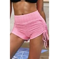 Roza kratke hlače za kopanje z visokim pasom Orhidea