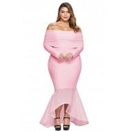 Roza maksi obleka Sage s podaljšanim krilom