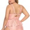 Roza moder peplum tankini Guadalupe za močnejše