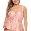 Roza moder peplum tankini Guadalupe za močnejše