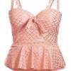 Roza moder peplum tankini Guadalupe za močnejše