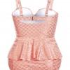 Roza moder peplum tankini Guadalupe za močnejše