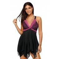 Roza pikčast komplet tankini s krilom Macie