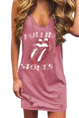 Roza preprosta obleka Josie