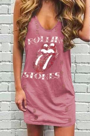 Roza preprosta obleka Josie