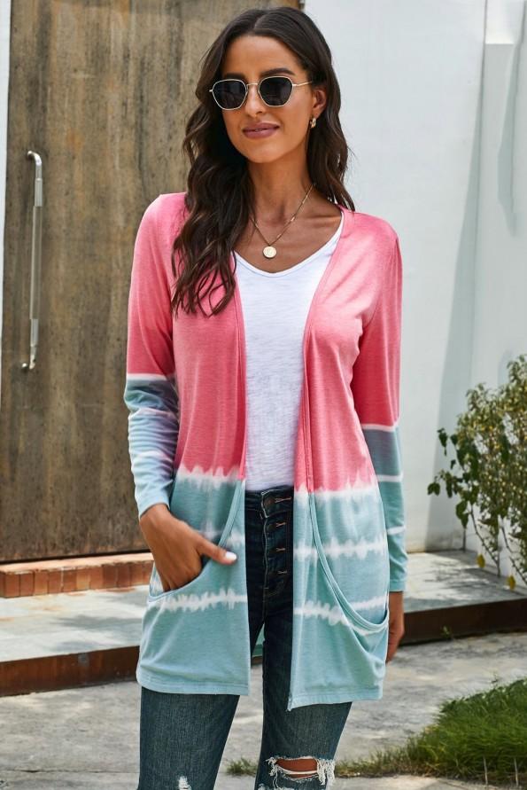 Roza siva tie dye jopica Sutton