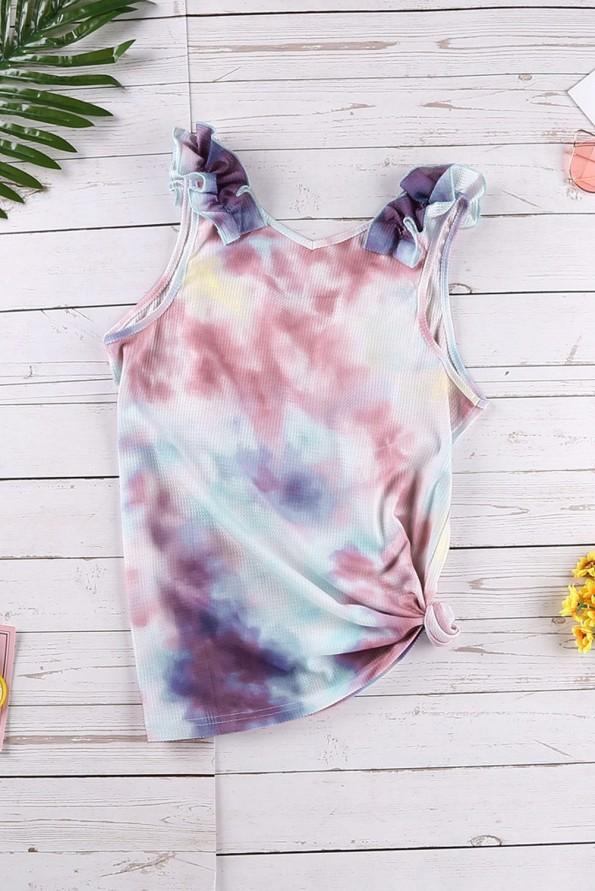 Roza tie dye majica brez rokavov Liana