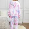 Roza tie dye pleten komplet Claire z joggerji in s kapuco