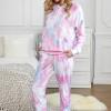 Roza tie dye pleten komplet Claire z joggerji in s kapuco