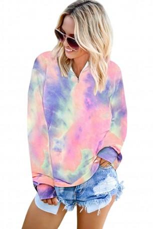 Roza tie dye pulover Andrea s kapuco
