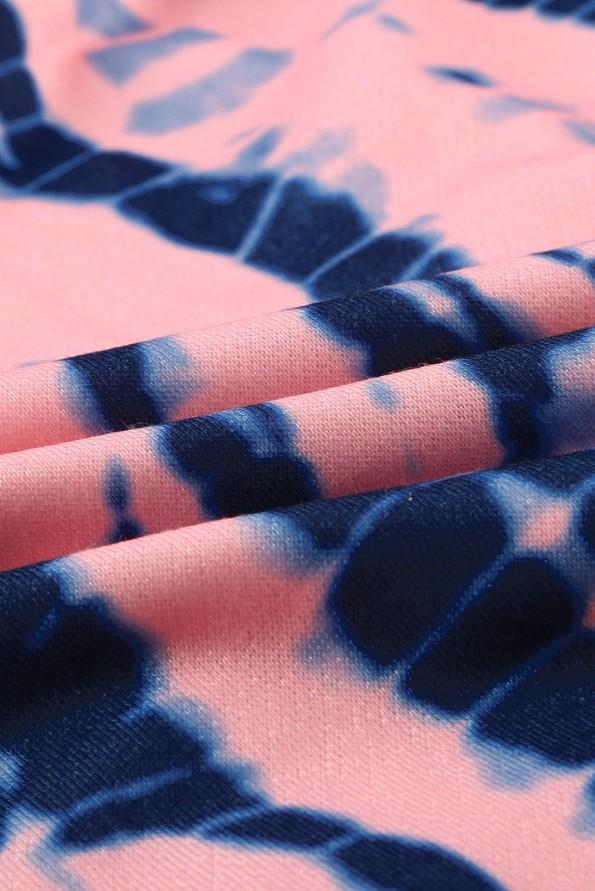 Roza tie dye pulover s kapuco Hazel
