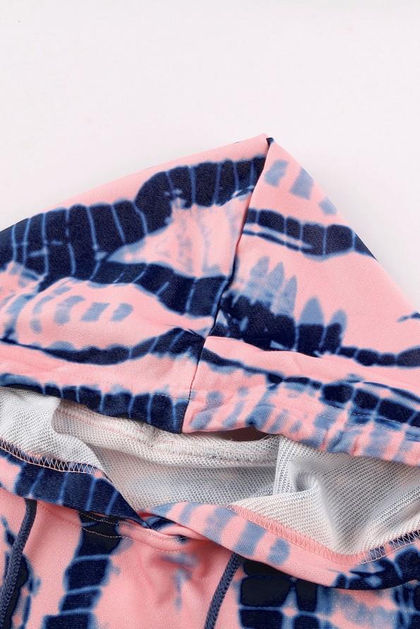 Roza tie dye pulover s kapuco Hazel