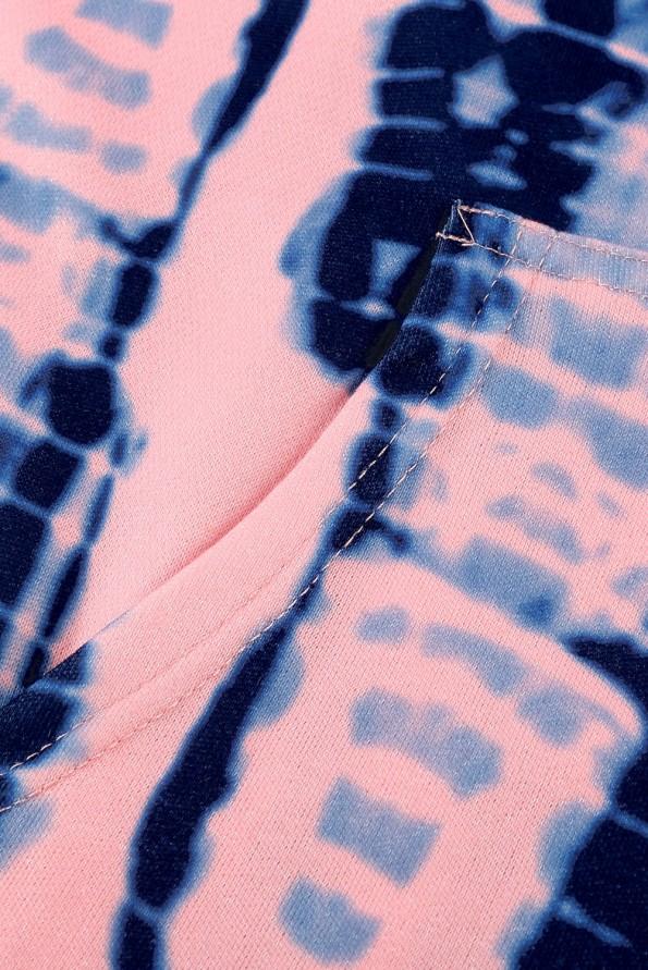Roza tie dye pulover s kapuco Hazel