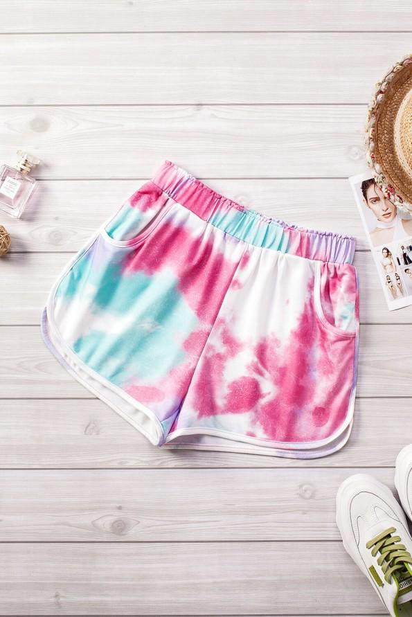 Roza tie dye terry kratke hlače Selena
