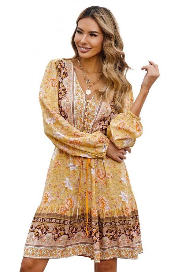 Rumena poletna kratka obleka/tunika Keily