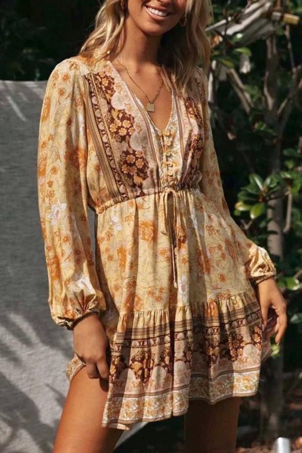 Rumena poletna kratka obleka/tunika Keily